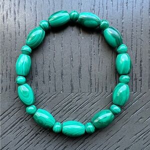 Malachite rice shape bracelet 8mm SIZE 6.5’